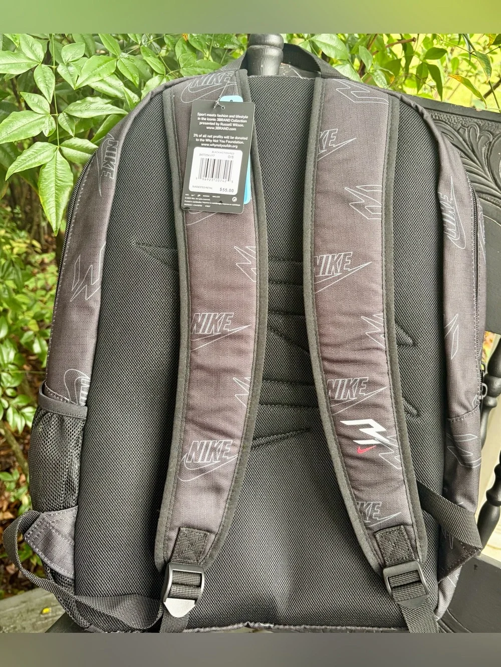 NWT NIKE Black Backpack with Red Graphic Logo With 15” Laptop Pocket